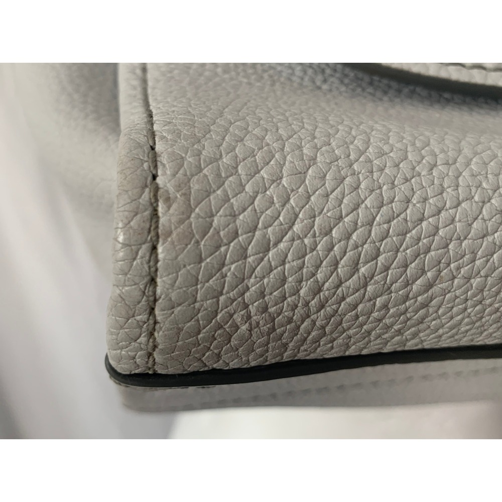 Marc Jacobs The Grind Tote Bag Grey Pebbled Leather Padlock Satchel Handbag#923 - Picture 7 of 15